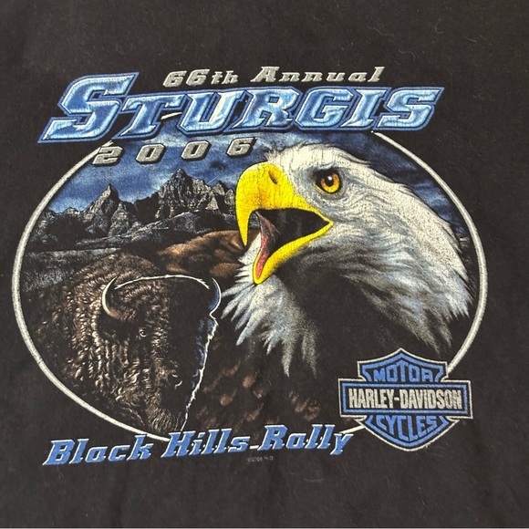 VTG 2006 Harley Davidson Sturgis 66th Black Hills Rally South Dakota Shirt 2XL - Picture 6 of 8